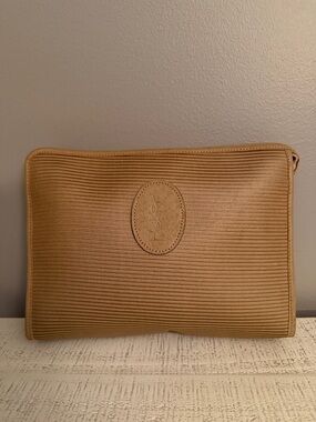 Yves Saint Laurent Tan Textured Cosmetic Pouch